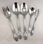 5PC Oneida Wordsworth Hostess Serving Set Stainless Flatware Silverware Floral. Fixed Price $24.99.