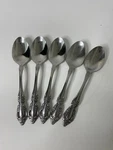 Oneida Raphael Teaspoons Distinction Deluxe Stainless Flatware Lot Of 5. Fixed Price $28.95.