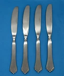 Hampton Silversmiths HSV76 Stainless Flatware Ribbed Dinner Knives 8-1/4". Fixed Price $17.59.