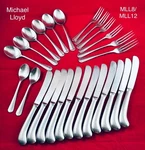 Michael Lloyd MLL12 / MLL8 Vintage Mcm Stainless Knives Forks Spoons Retired. Fixed Price $38.50.