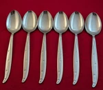 Lot Of 6 Vtg Castle Court CCS5 Stars &vines Starburst Stainless Oval Soup Spoons. Fixed Price $27.99.