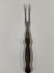 Cutco No 1027 Chef's Carving Serving Turning Fork 11.5" Brown Wood Swirl Handle. Fixed Price $13.36.