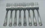 (8) Hampton Silversmiths HSV188 Stainless China Dinner Fork Lot 7 1/2. Fixed Price $24.95.