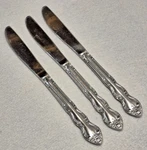 International Silver Stainless INS80 Dinner Knives Floral Pattern Korea Set Of 3. Fixed Price $14.99.