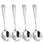 Hammered Spoons, 4 Pcs Stainless Steel Soup Set Teaspoons Fine Dessert.... Fixed Price $17.58.