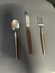 Eldan ELD2 Brown Stainless Steel Japan Mcm Glossy Silverware Set. Fixed Price $10.00.
