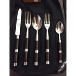 Alain Saint Joanis Carla Ebony Wood With Silverplate 5 Piece Place Setting. Fixed Price $233.99.