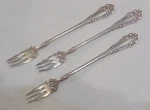 1847 Rogers Berkshire 1897 3 Elegant Seafood Cocktail Shrimp Forks. Fixed Price $38.50.