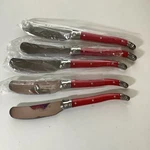 Set Of 5 Laguiole By Flyingcolors Butter Knives/spreaders With Ss Blades Red Han. Fixed Price $32.00.