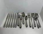 Oneida Acclivity Flatware Stainless Steel Lot Of 41 (5 Pc 6 Serving Set+. Fixed Price $69.99.