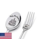 Vwalk Happy 82ND Birthday Engraved Stainless Steel Spoon & Fork Set, 2-PIECE. Fixed Price $25.48.