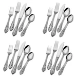 Wallace Antique Baroque 18/10 Stainless Steel 20PC. Flatware Set. Fixed Price $59.99.