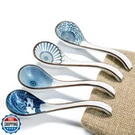 Daho Gomsu Asian Ceramic Soup Spoon, With Long Handle Easy To Hol. Fixed Price $27.99.