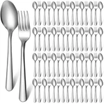 Bbto 100 Pcs Forks And Spoons Silverware Set Bulk Stainless Steel Flatware Cutle. Fixed Price $46.14.