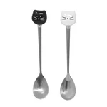 Honbay 2PCS Cute Cat Spoon Stainless Steel Tea Coffee Black/white. Fixed Price $14.50.